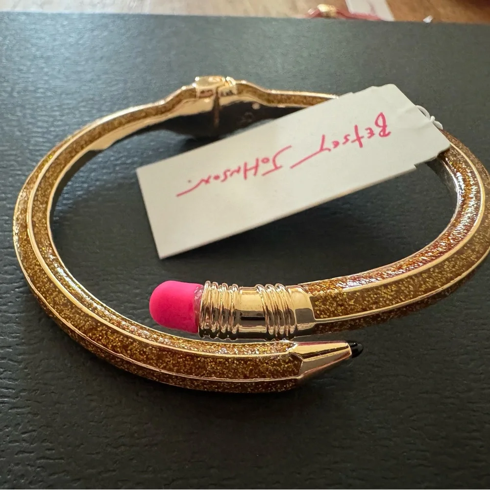 Betsey Johnson Glittering Gold Snake Bangle - Picture 1 of 2